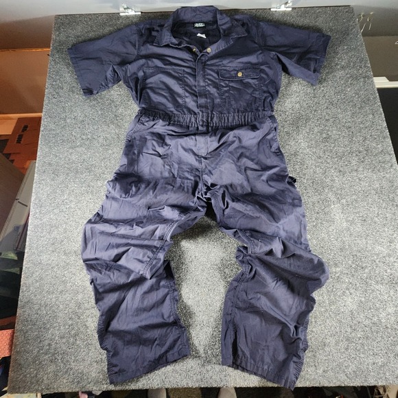 Key Imperial Other - Key Imperial Navy Zip-Up Coveralls Mens Large Regular Work Wear Mechanic EUC